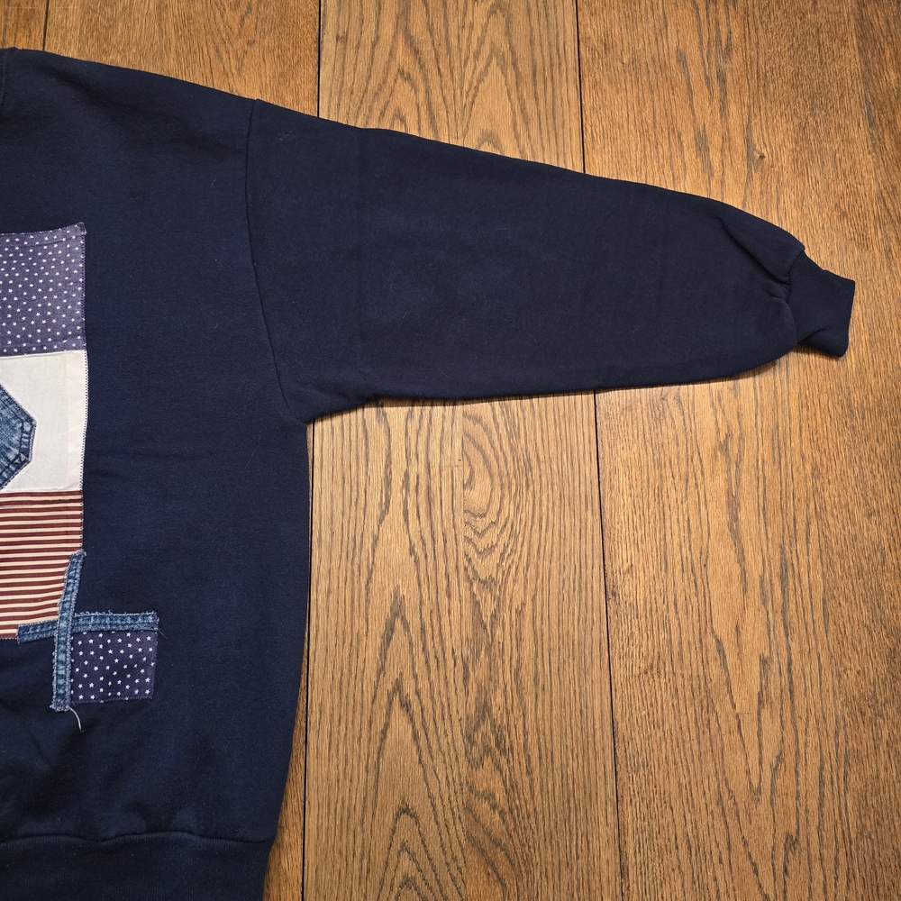 Vintage Jerzees Patchwork Appliqu Sweatshirt Usa … - image 5